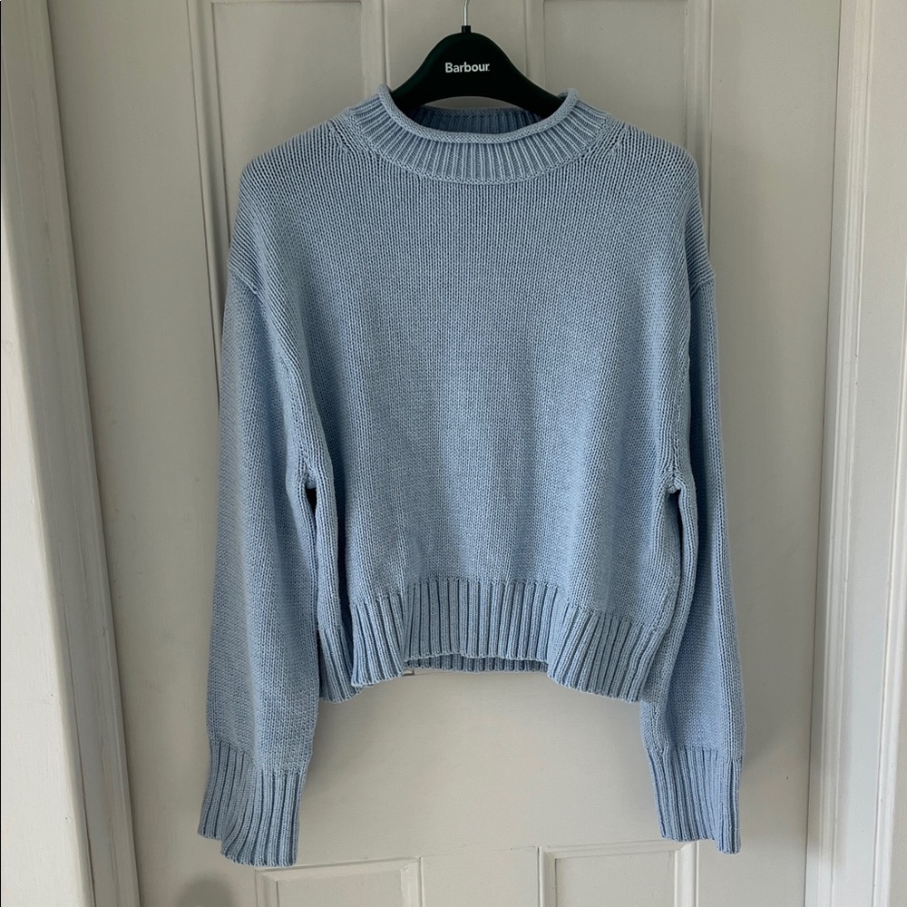 J. Crew Women's Blue Cotton Roll Neck Sweater (not the 2025 version)